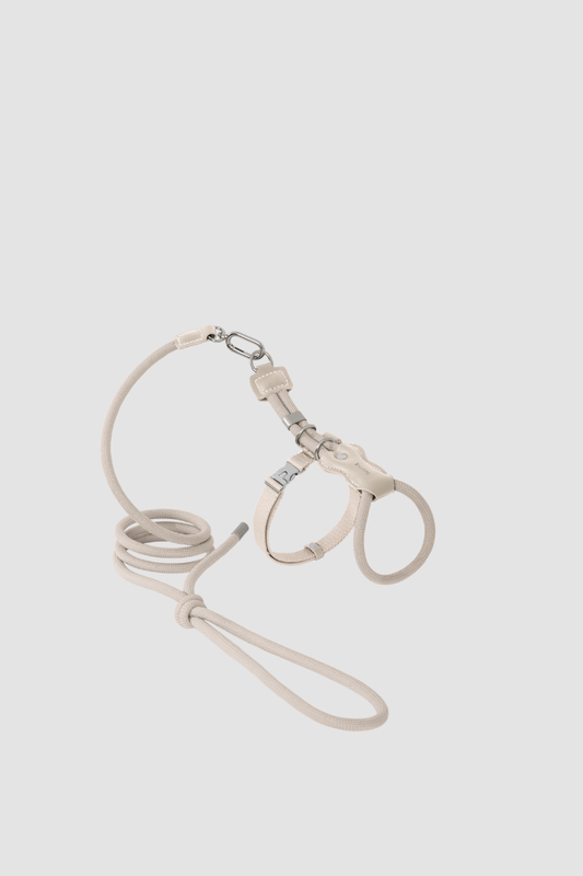 Leather Round Rope Cat Harness Set