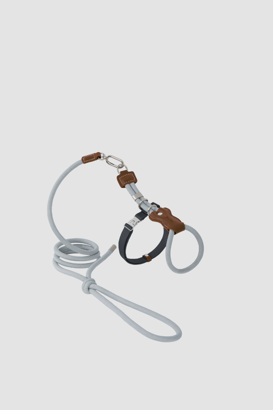 Leather Round Rope Cat Harness Set